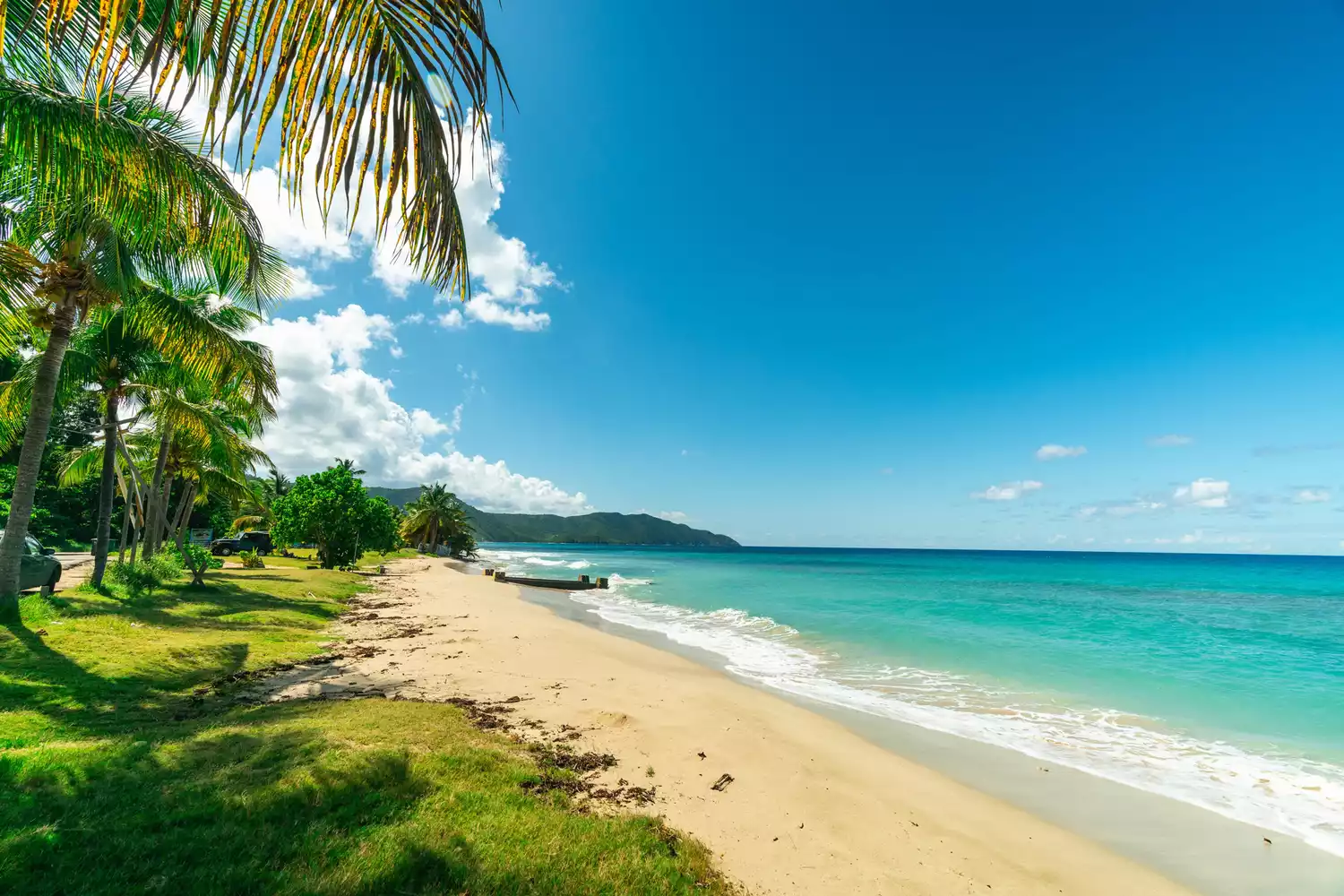 La plage immaculée de Cane Bay à Sainte-Croix, Îles Vierges des États-Unis