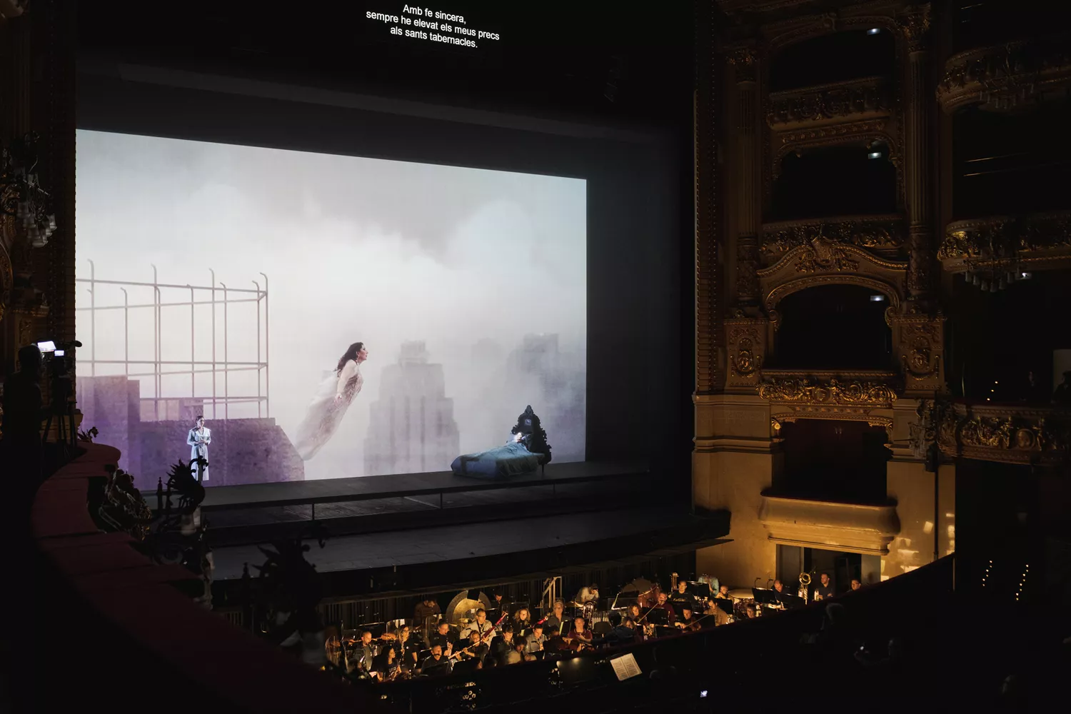 Vue lors d'une répétition de l'opéra de Marina Abramovic, "7 Deaths Of Maria Callas" au Gran Teatre Del Liceu