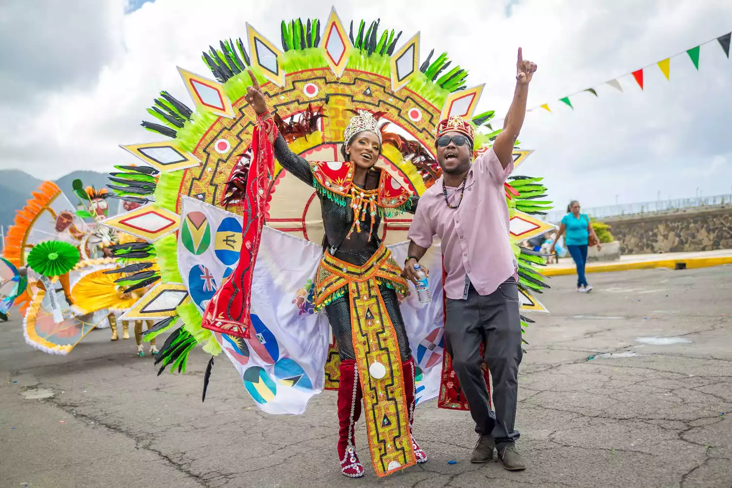 Personnes habillées pour le Carnaval