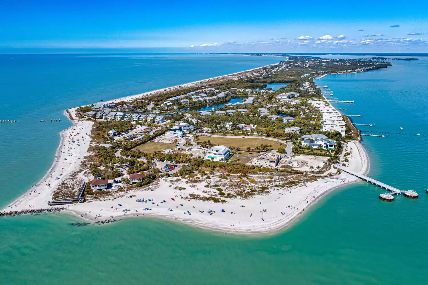 Aerial shot of Gasparilla Island Most Southern Point