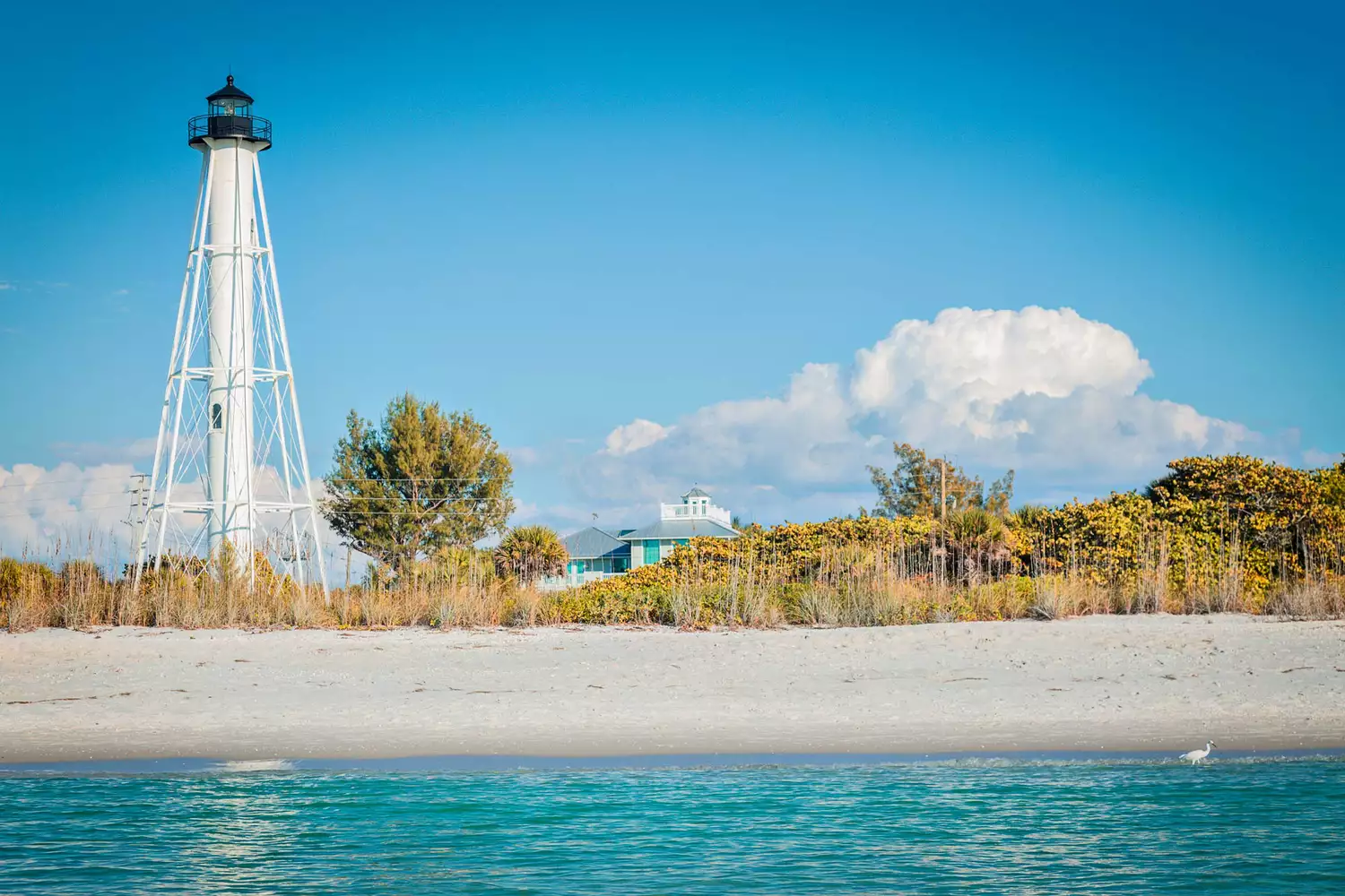 Gasparilla Island Lighthouse in Boca Grande. Boca Grande, Florida, USA.