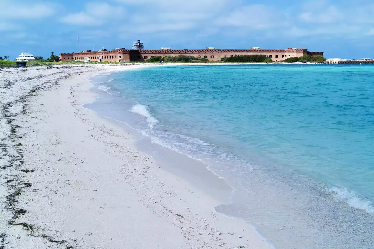 Une plage menant à Fort Jefferson dans le parc national de Dry Tortugas