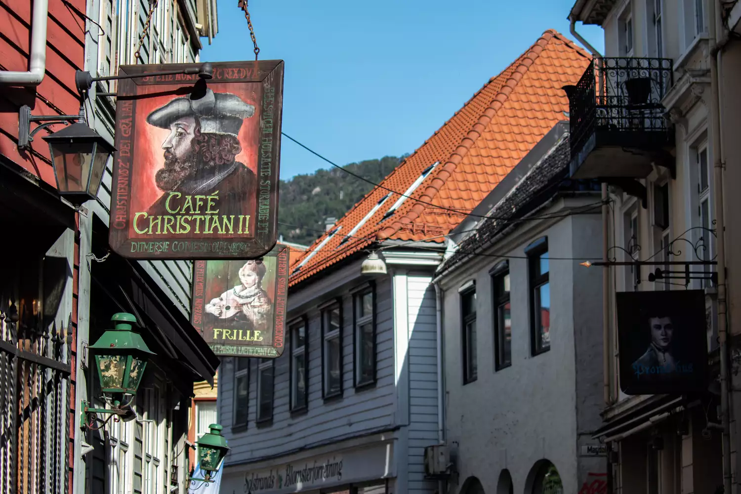 Café dans la vieille ville de Bergen