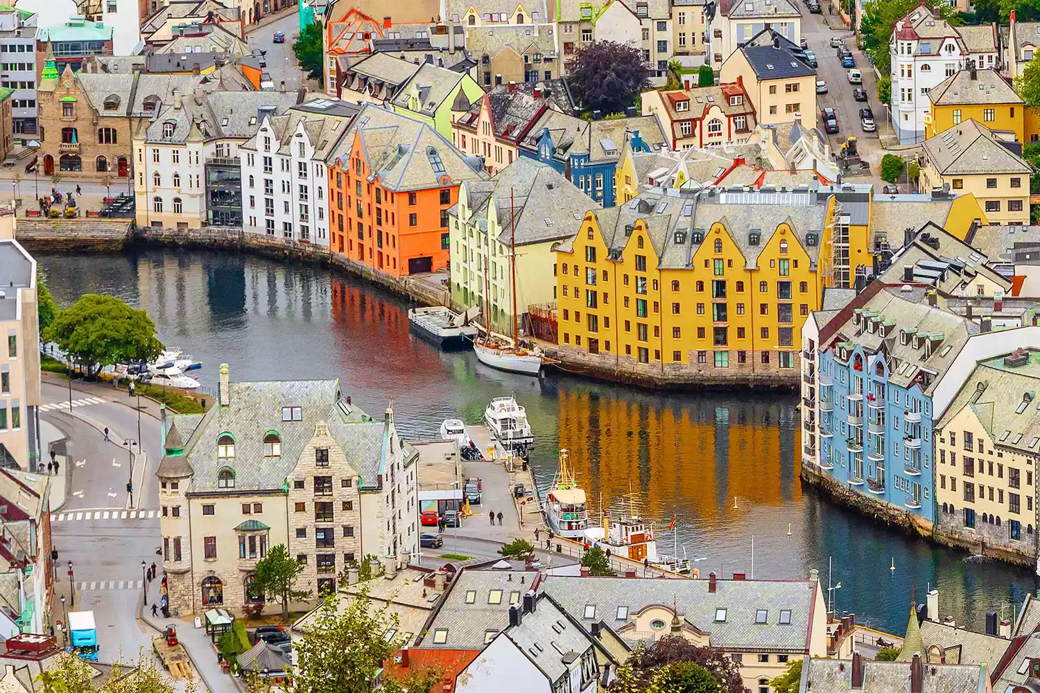 Vue aérienne panoramique du magnifique Bergen, en Norvège.