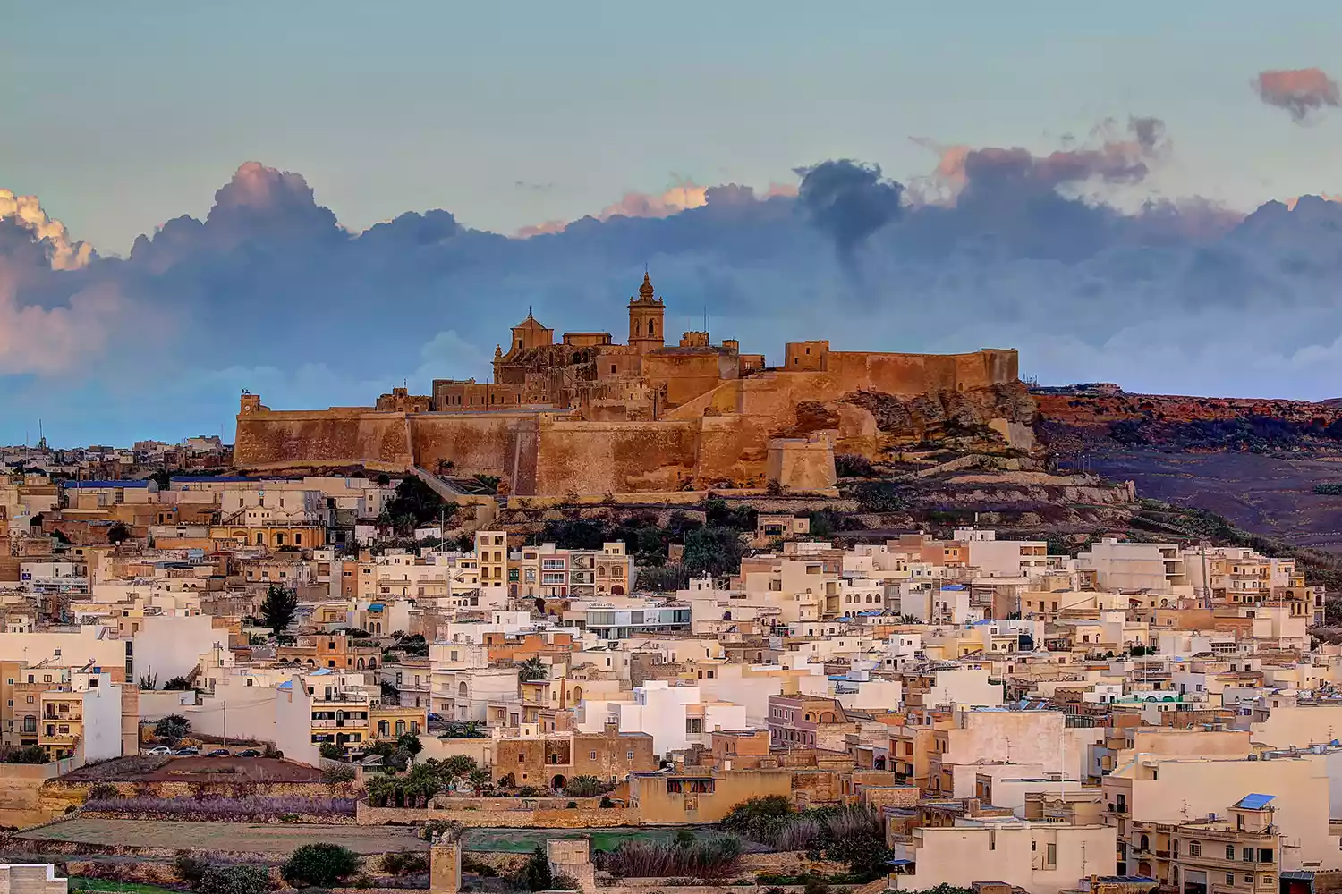 Cittadella Vicotria in Gozo in the morning light