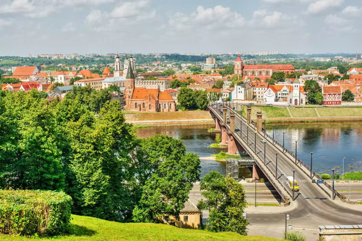 Vue d'ensemble de la ville de Kaunas, Lituanie