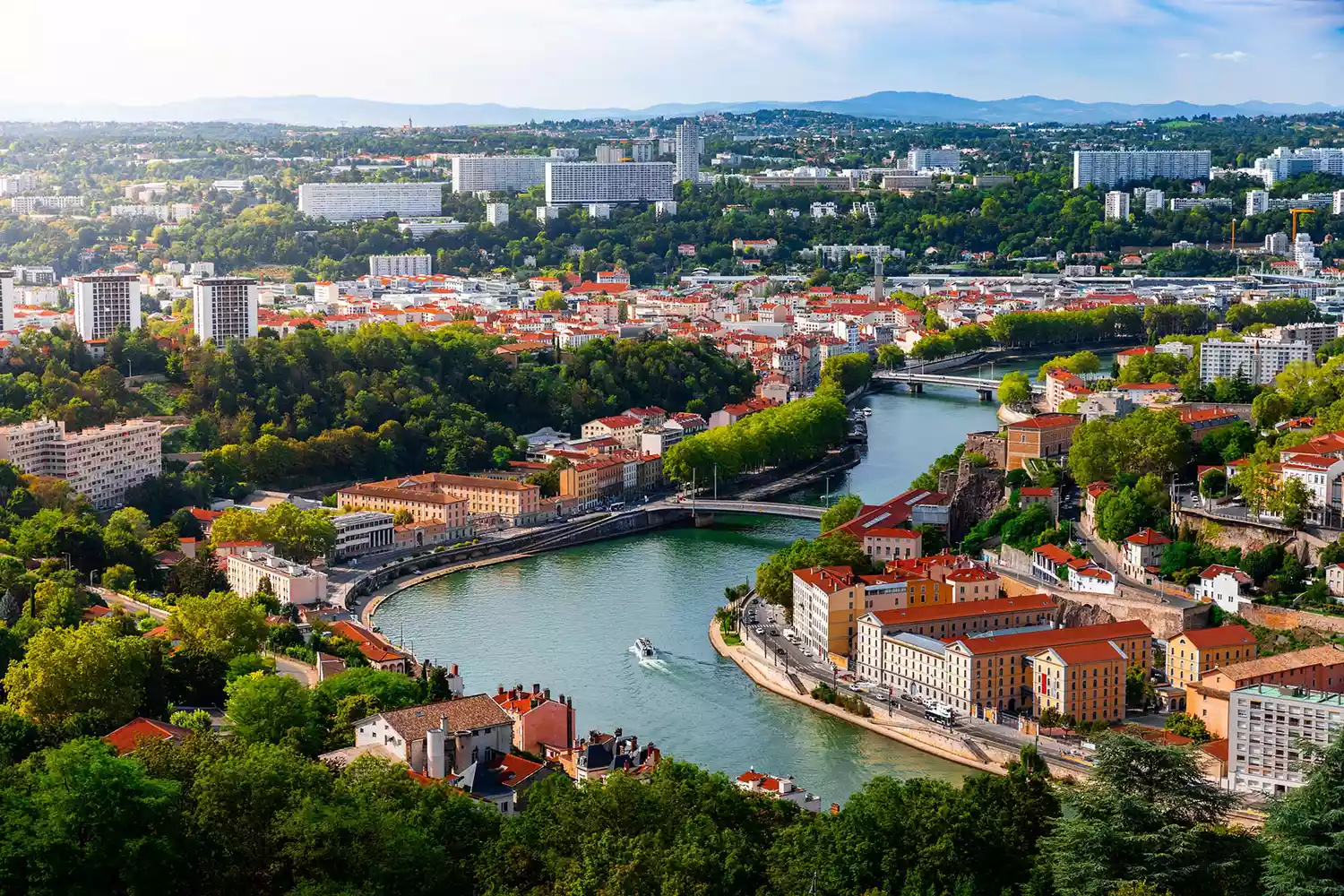 Vue aérienne de Lyon, France