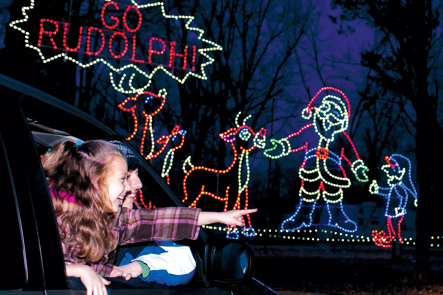 This Family Light Adventure Is A 1.2-Mile Driving Journey Through Brilliant Displays Telling The Story Of Rudolph in Santa Claus Land Of Lights