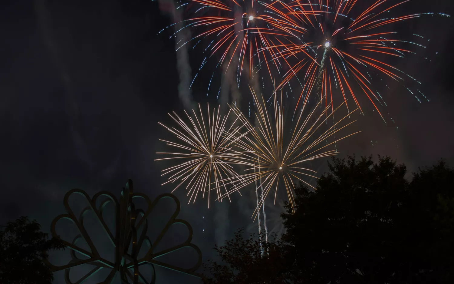 Feux d'artifice, 4 juillet, Cedar Rapids, Iowa