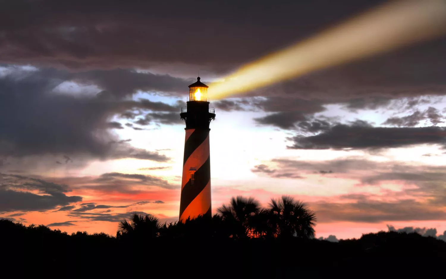 Phare de St. Augustine en Floride, au coucher du soleil