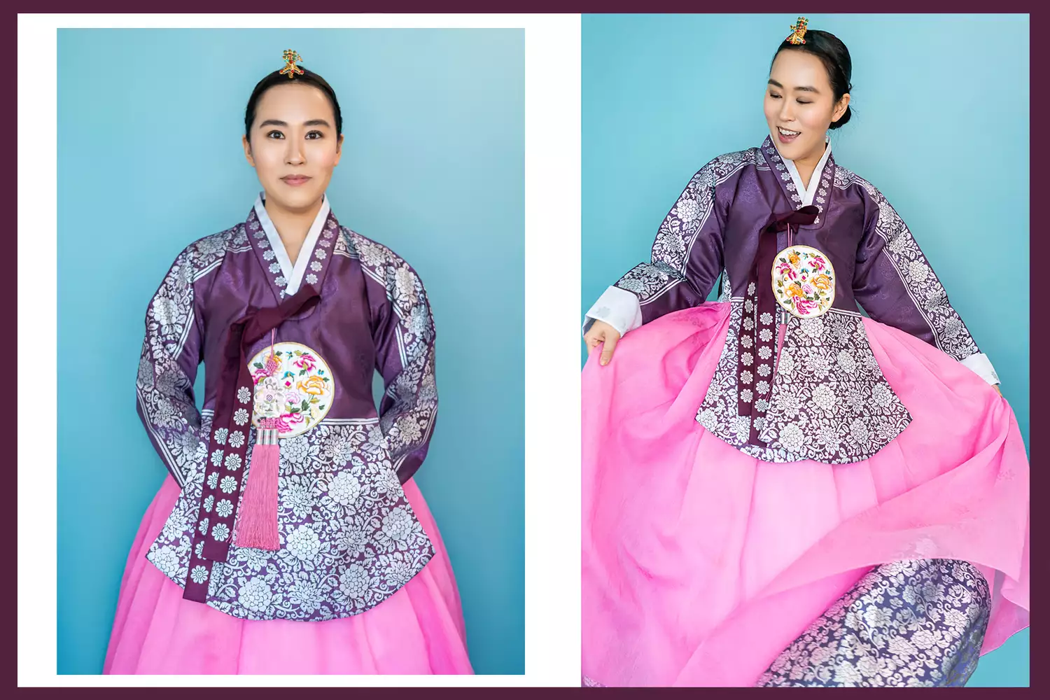 Anna Kim en Hanbok coréen