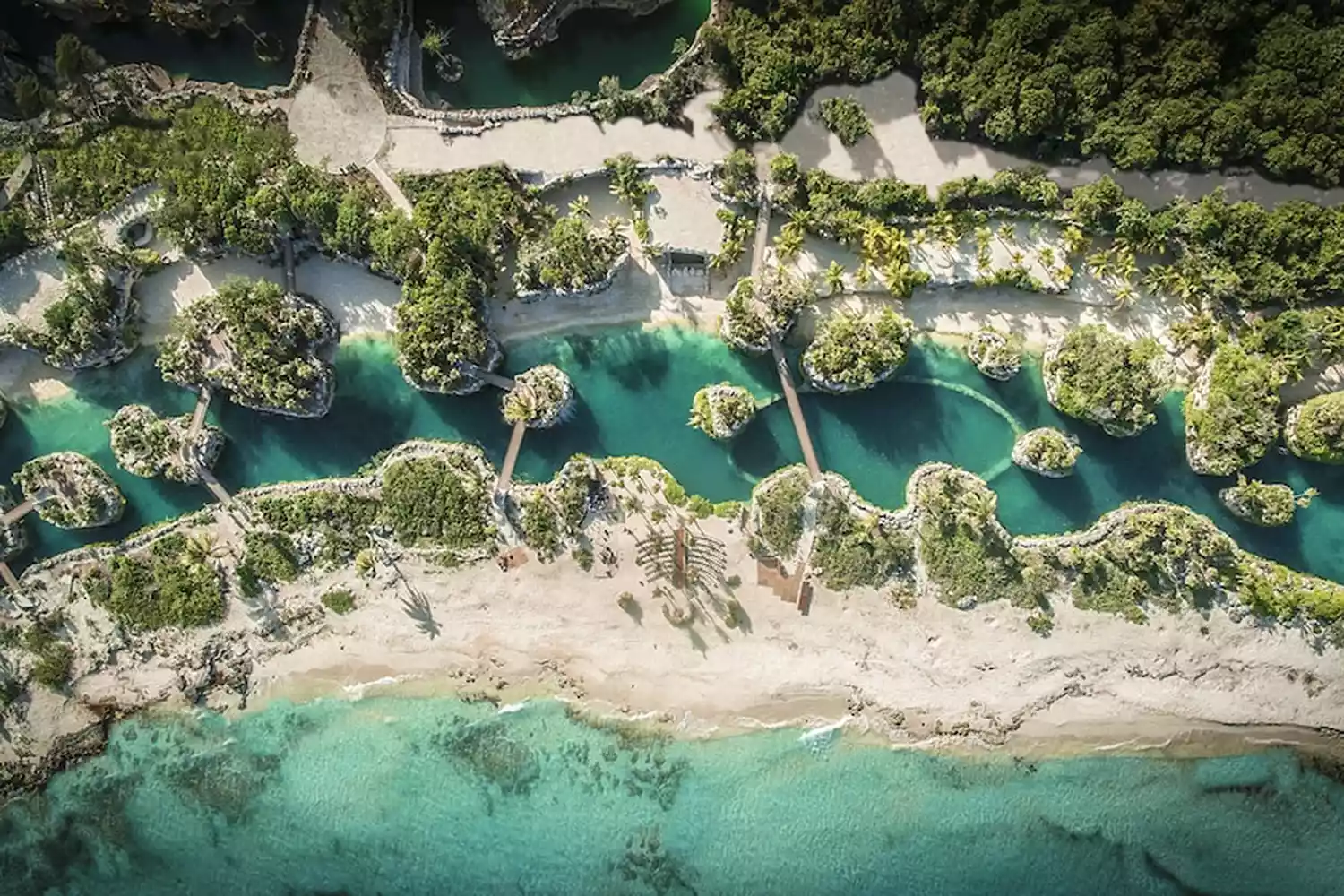 Vue aérienne de l'Hotel Xcaret Mexico