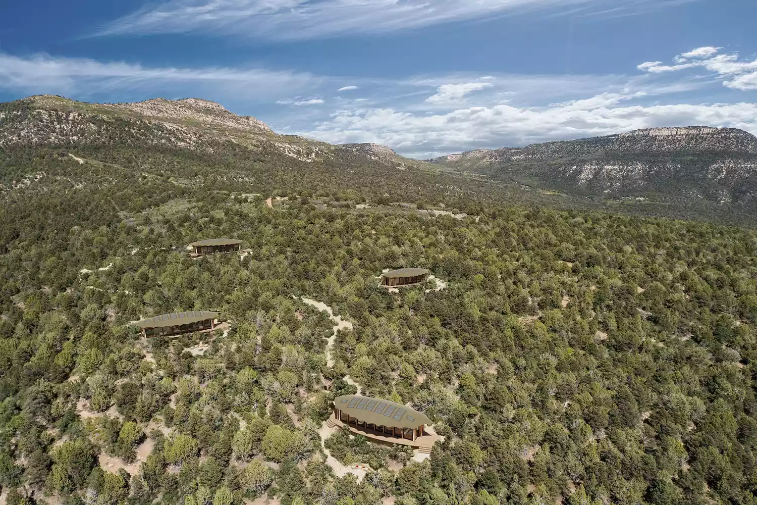 Vue aérienne de Spirit, un refuge en pleine nature à Zion