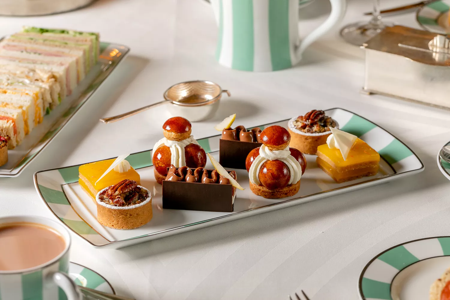 Dessert tray from afternoon tea at Claridge’s