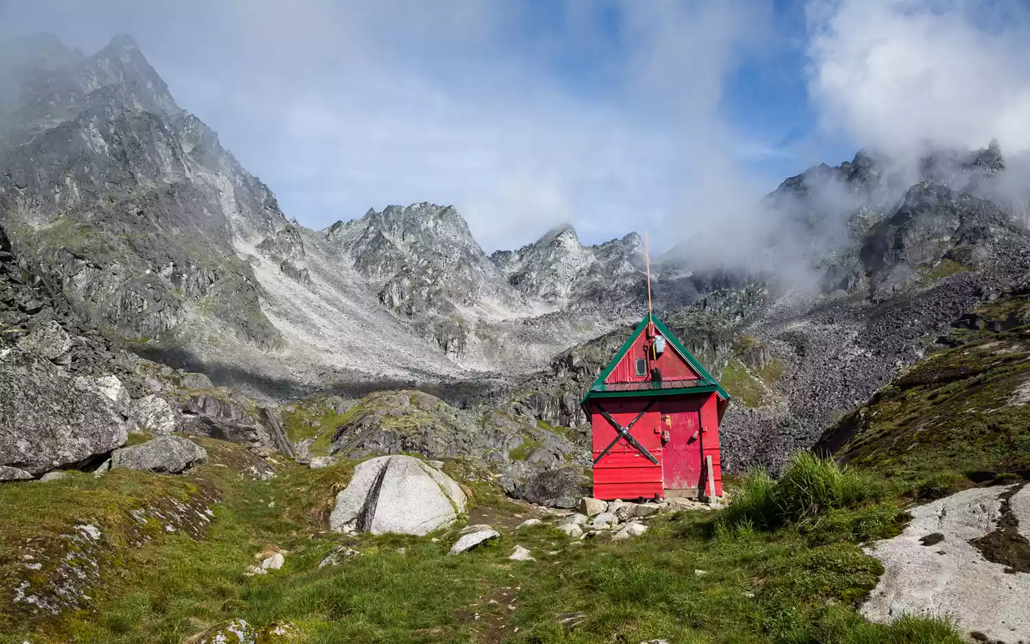 Cabane de montagne en Alaska