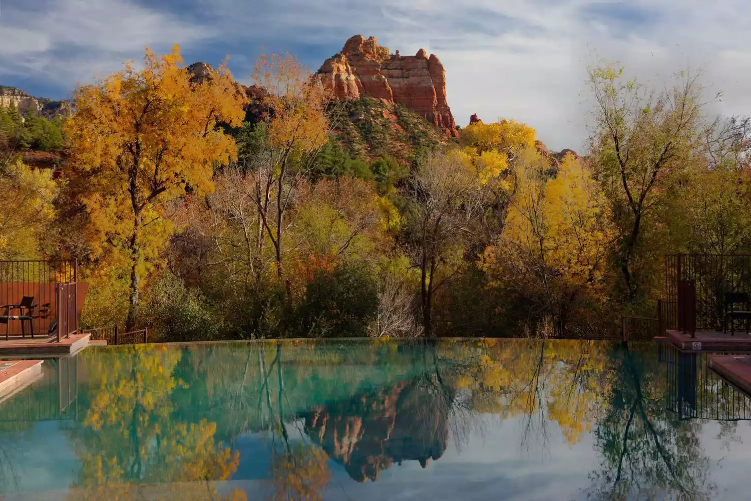 Pool in the fall at Amara Resort and Spa