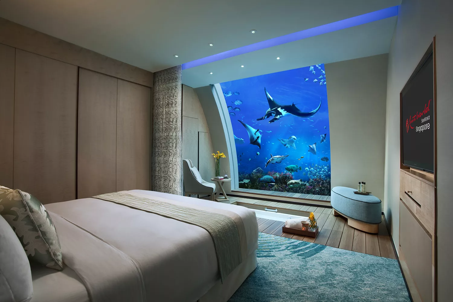 Underwater hotel room in Singapore