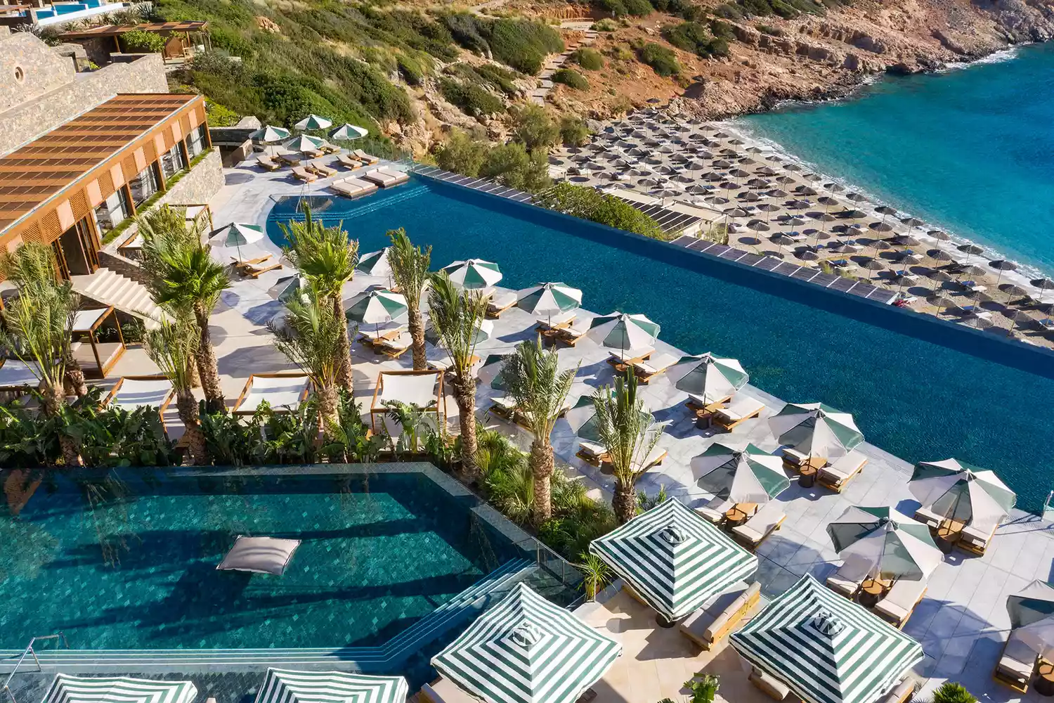 Aerial overview of Daios Cove Luxury Resort & Villas