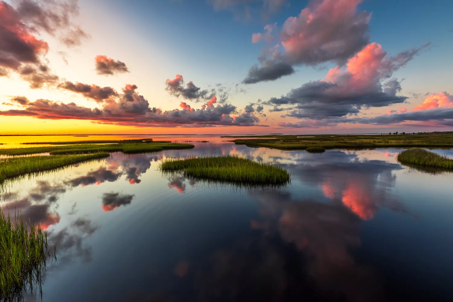 Looking out over St. Joseph Bay at sunset from Salinas Park on Cape San Blas.