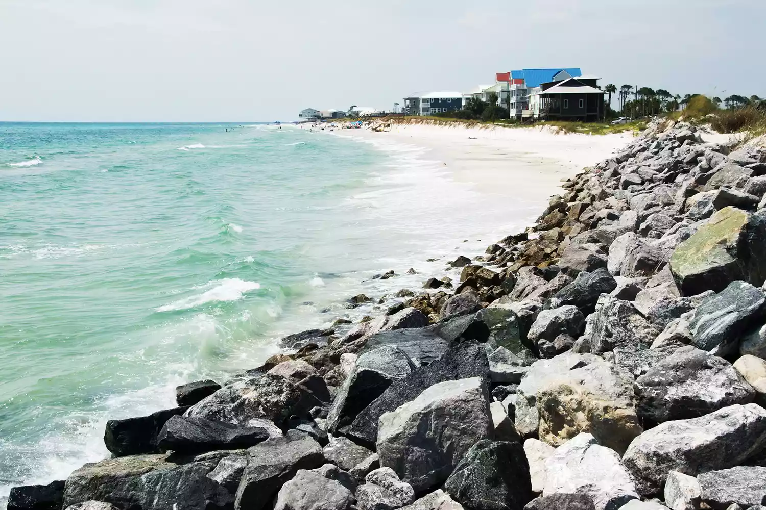 Florida USA beach at Port St Joe and Cape San Blas on a beautiful sunny summer day.