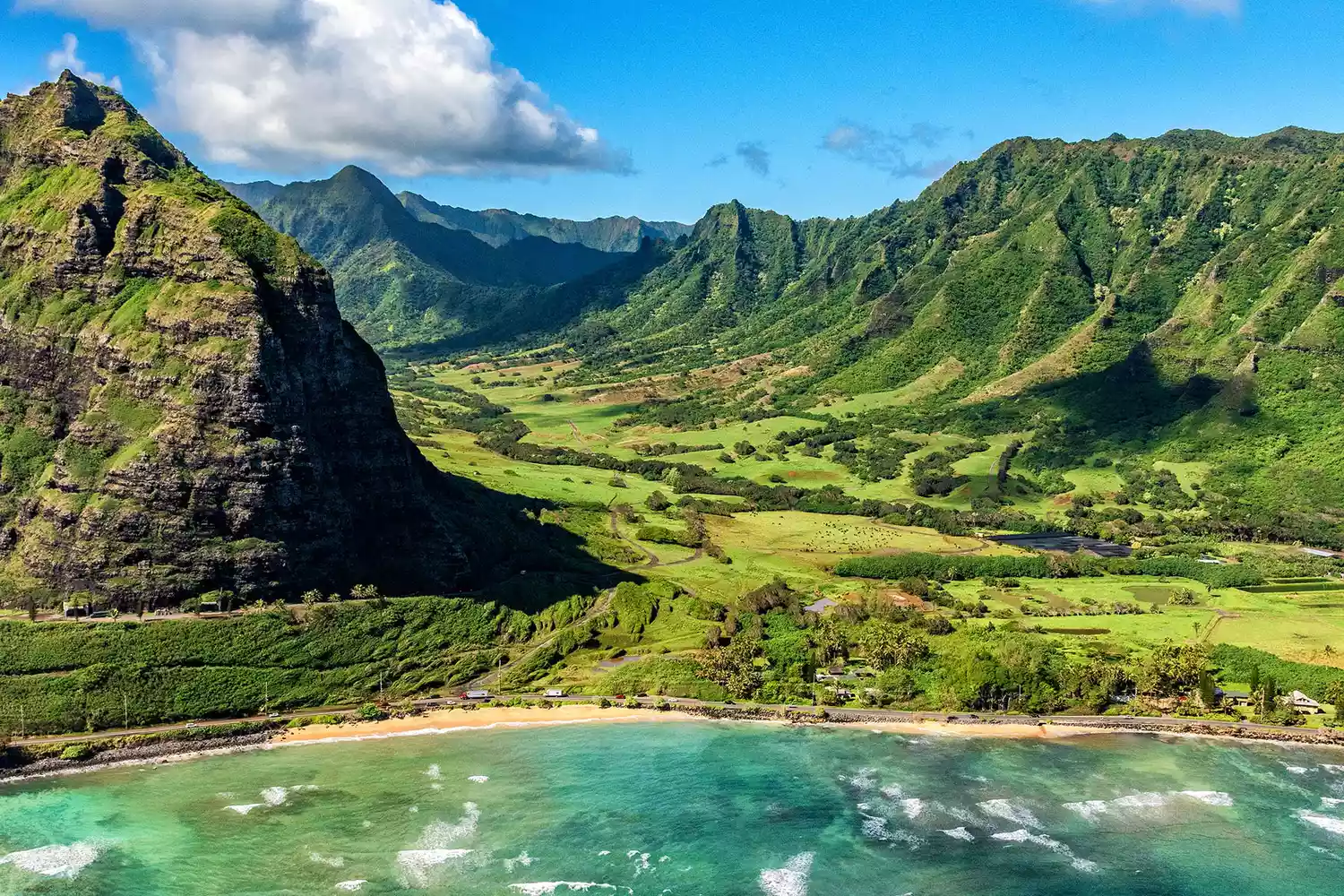 Le paysage unique et magnifique de la côte des rivages nord de l'île d'Oahu, Hawaï