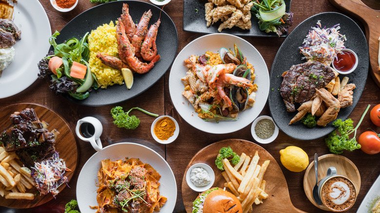 food spread on table