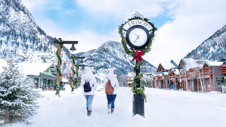 Frisco, Colorado clock and street