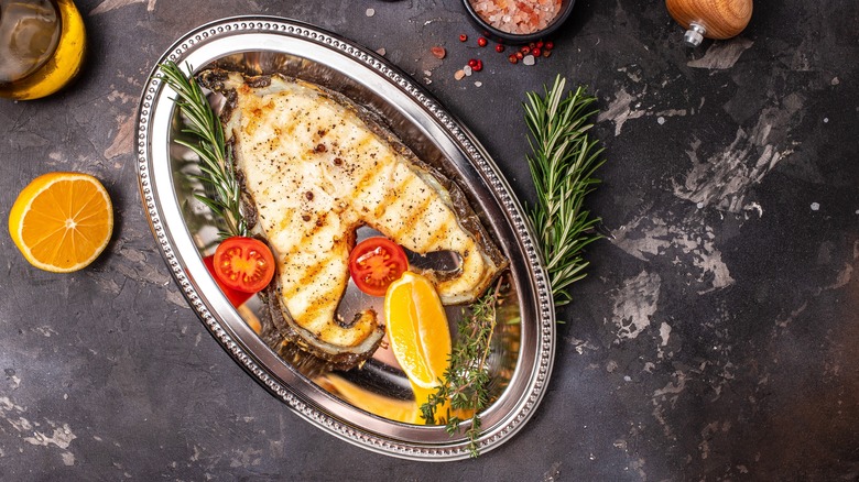 Atlantic swordfish dish